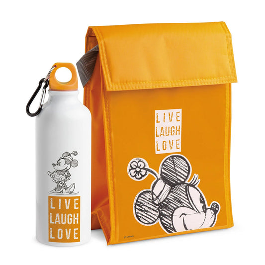 Set borsa termica in poliestere e bottiglia in alluminio decorate LIVE LAUGH LOVE Egan