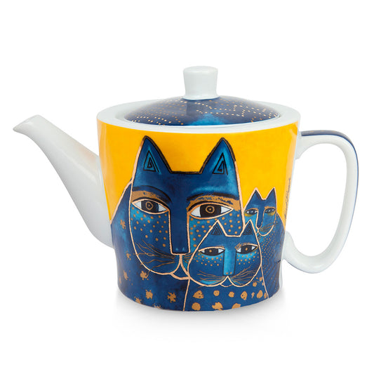 Teiera in porcellana decorata LAUREL BURCH FANTASTIC FELINES Egan