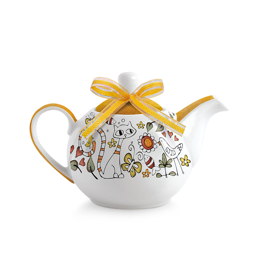 2 Teiere In Porcellana Bianca 23x16x14 Cm - Decorazione A Rilievo Con Base Merlettata - Foto 8