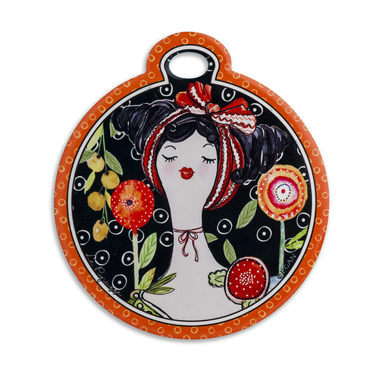 Sottopentola in ceramica decorata e sughero LE PUPAZZE Egan
