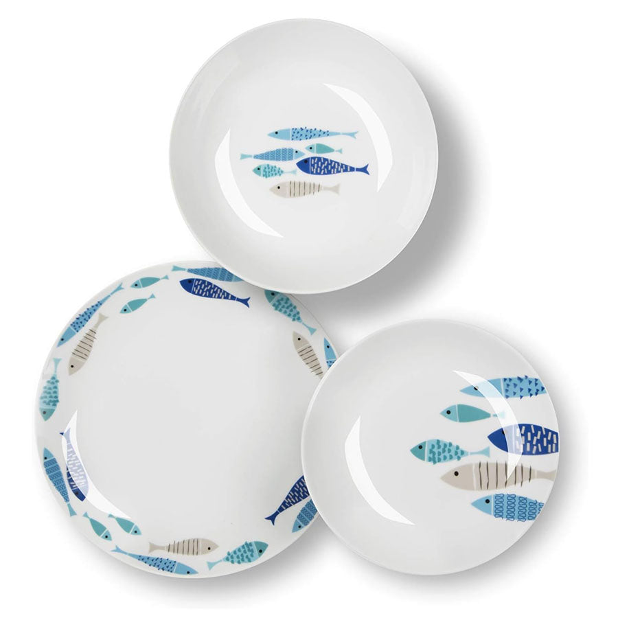 Servizio Piatti 18 pz in porcellana decorata “NORTH SEA” Excelsa