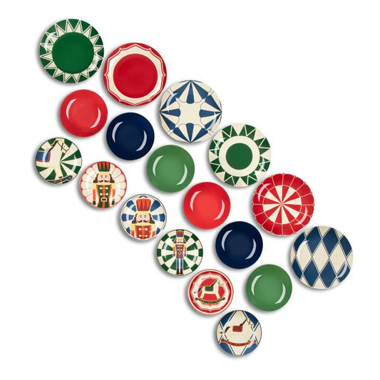 Servizio Piatti 18pz in porcellana decorata "VINTAGE CHRISTMAS" Excelsa