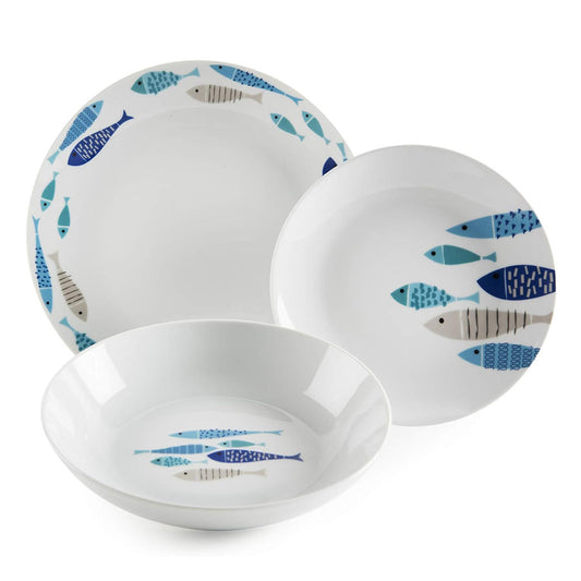 Servizio Piatti 18 pz in porcellana decorata “NORTH SEA” Excelsa