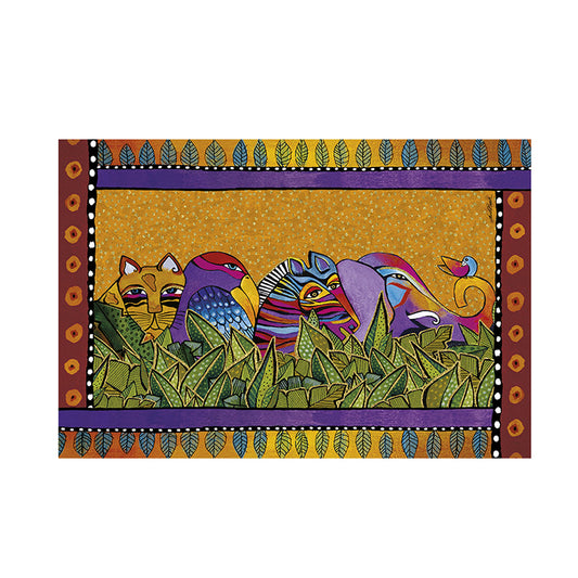 Pareo/Pashmina in cotone decorato Egan LAUREL BURCH JUNGLE SONG