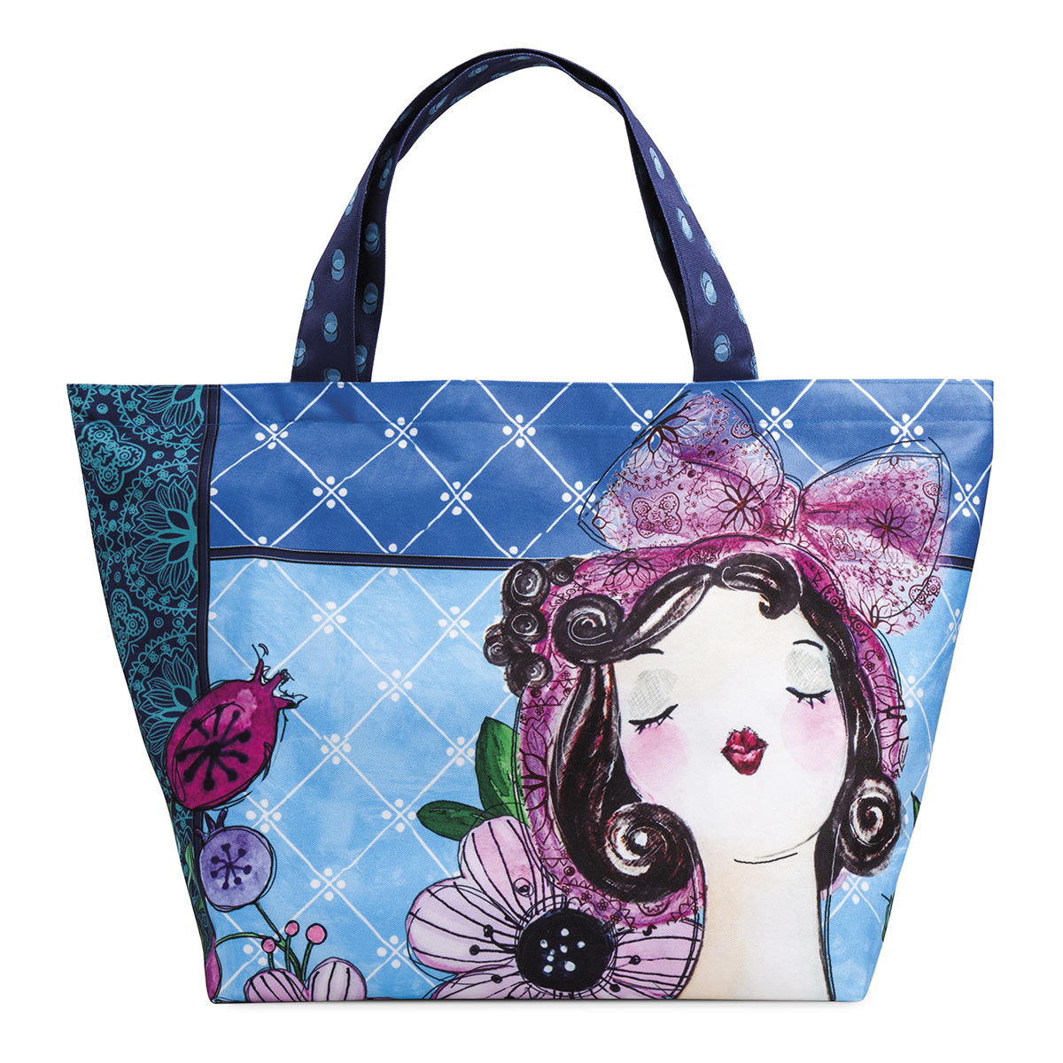 Borsa in poliestere decorato "LE PUPAZZE" Egan