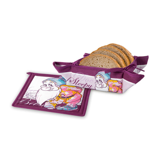 Set portapane e sottopentola in cotone stampato I 7 NANI Egan