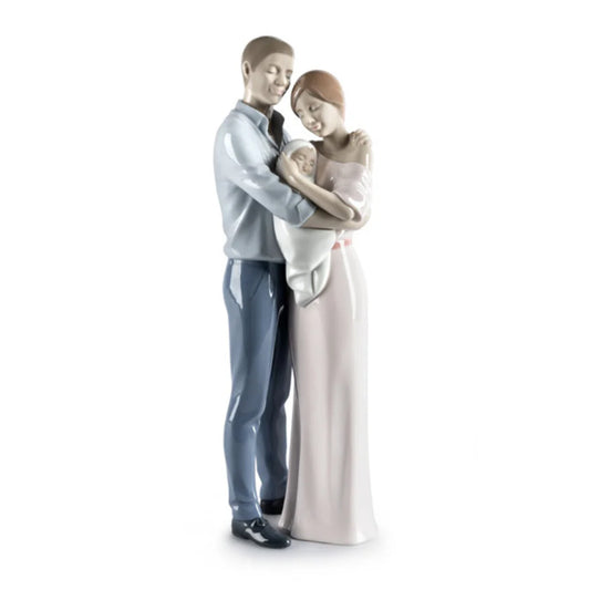 Scultura in porcellana spagnola "FAMIGLIA FELICE" Nao by Lladrò