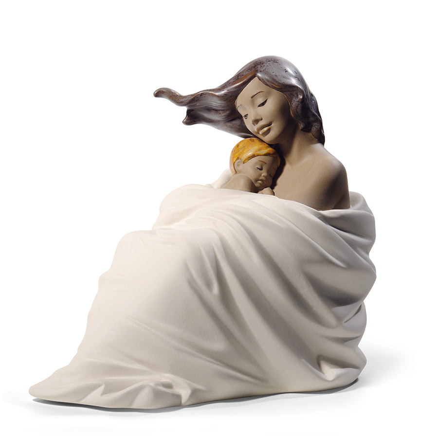Scultura in porcellana spagnola "DORMENDO CON LA MAMMA" Nao by Lladrò