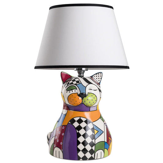 Lampada Gatto in ceramica decorata WARA' Egan