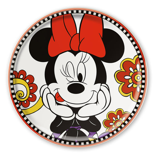 Piatto Pizza in porcellana decorata Minnie Mouse DISNEY FOREVER & EVER Egan