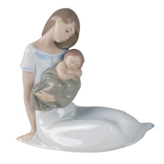 Scultura in porcellana spagnola "LUCE DEI MIEI GIORNI CON BIMBO" Nao by Lladrò