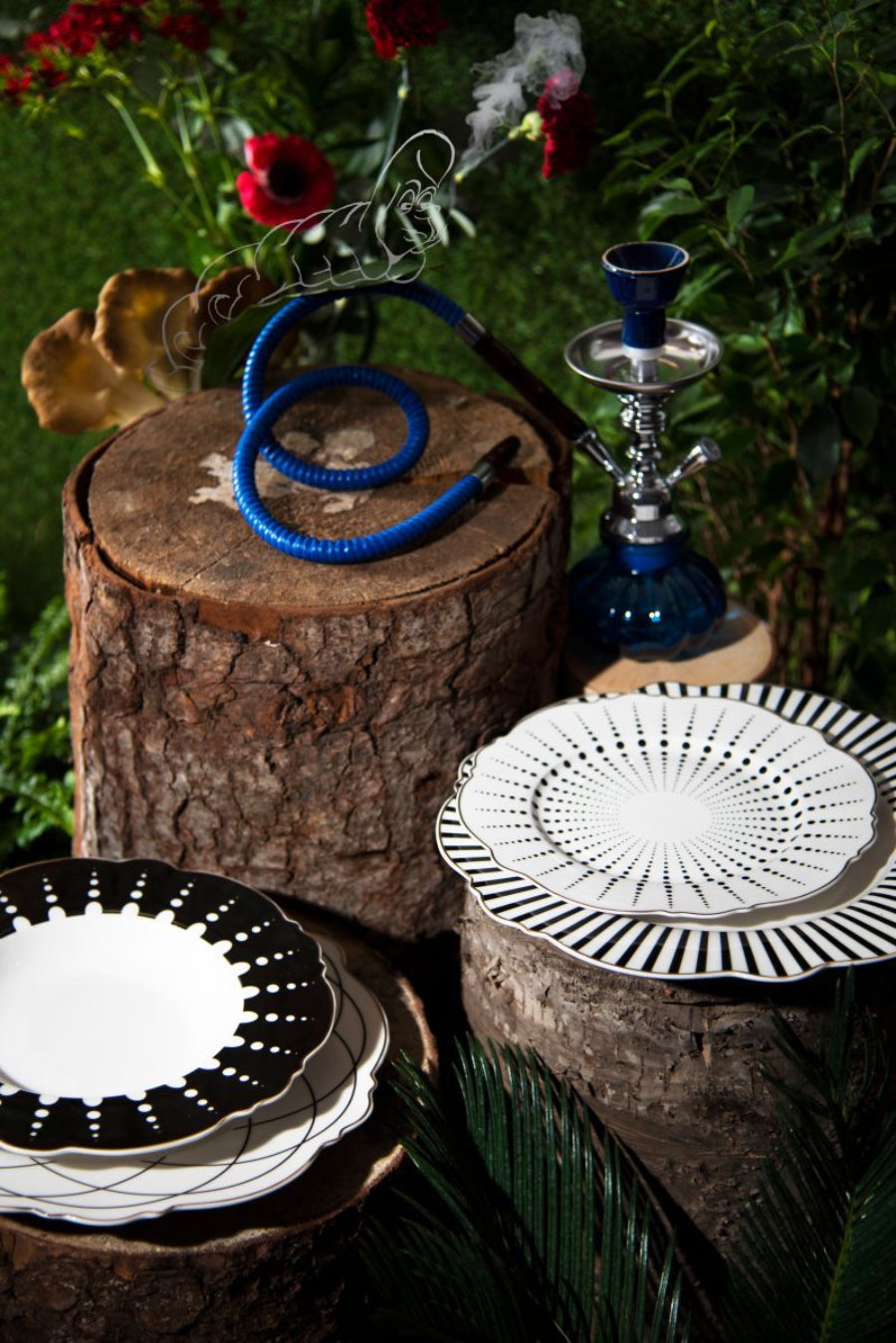 Servizio piatti 18 pz in porcellana decorata "ALICE" Excelsa