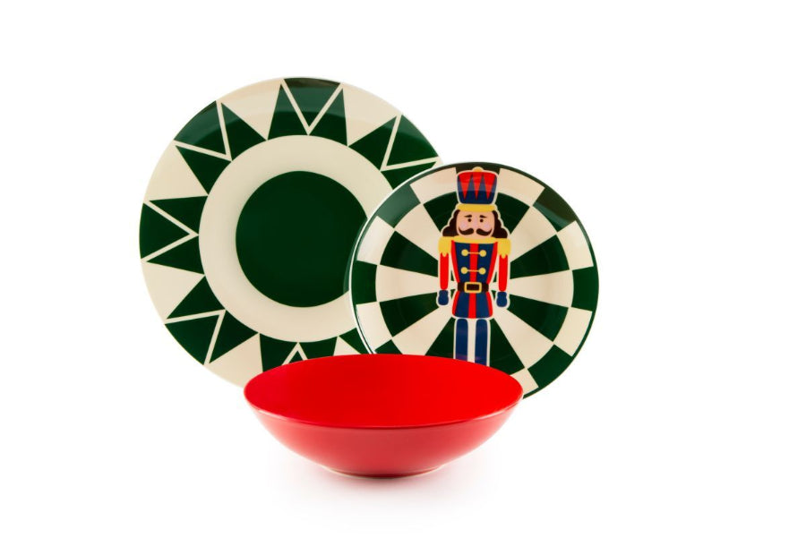 Servizio Piatti 18pz in porcellana decorata "VINTAGE CHRISTMAS" Excelsa