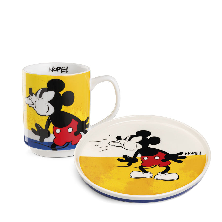 Set piatto dessert e mug Mickey Mouse I AM giallo Egan