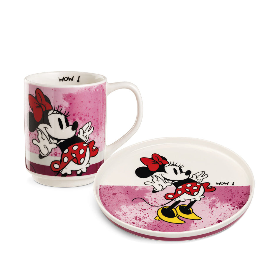 Set piatto dessert e mug Minnie Mouse I AM viola Egan