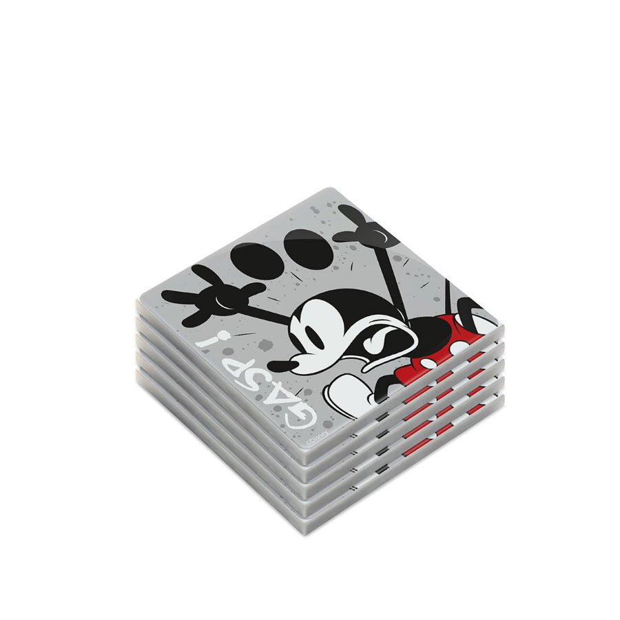 Foto di ambientazione con cinque sottobicchieri Mickey Mouse I AM grigio Egan