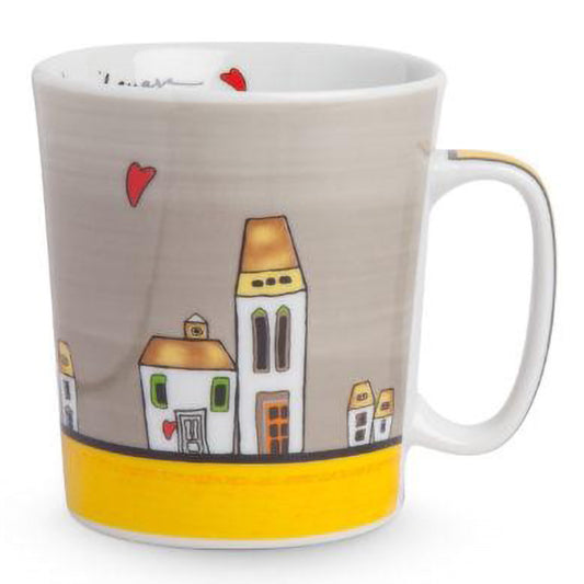 Tazza mug in porcellana decorata LE CASETTE Egan