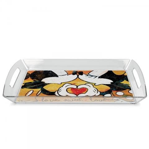 Vassoio in plexiglass con tovaglietta plastificata  Egan LOVE SWEET LOVE