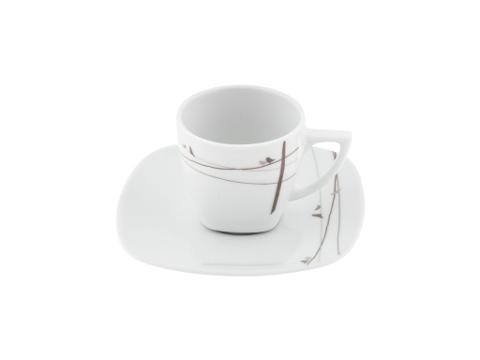 Servizio 6pz caffè in porcellana decorata Villa Altachiara BIRD TORTORA