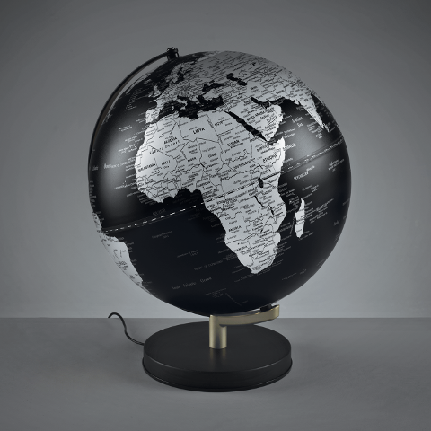 Mappamondo rotante illuminato cm30 con supporto e base in metallo Mascagni Atlante e Kronos