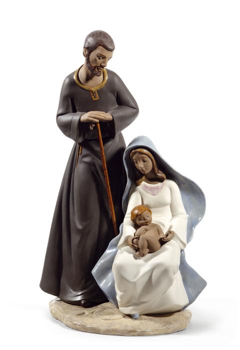 Scultura in porcellana gres spagnola SACRA FAMIGLIA Nao vby Lladro