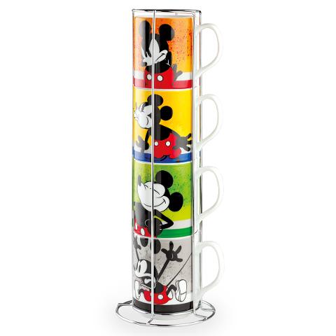 Set 4 Mug Impilabili+ Metalrack ML.350 Egan Mickey I am!