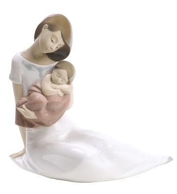 Scultura in porcellana spagnola Nao by Lladro LUCE DEI MIEI GIORNI CON BIMBA